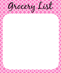 grocery list printable